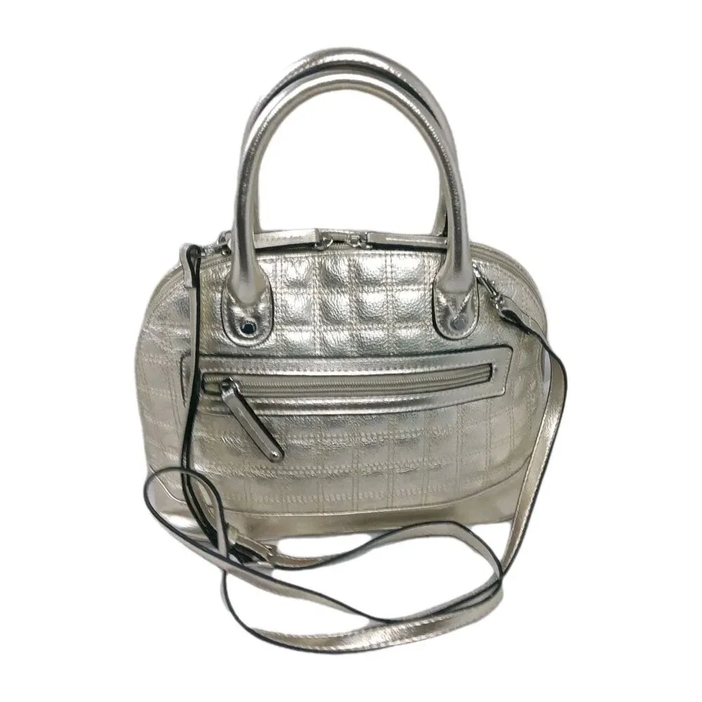 Vintage Tignanello Quilted Leather Handbag Mini Dome Gold Crossbody Bag
